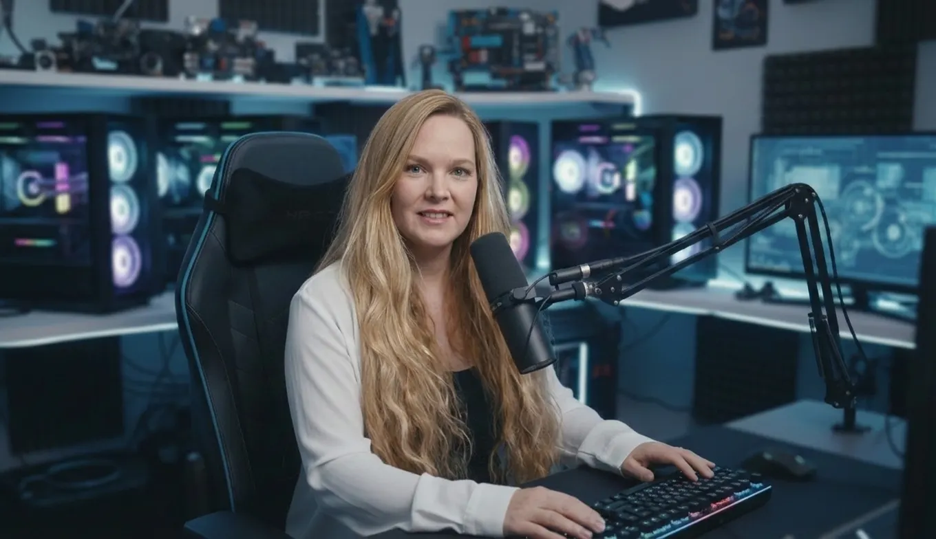 KJ Burk in her computer lab